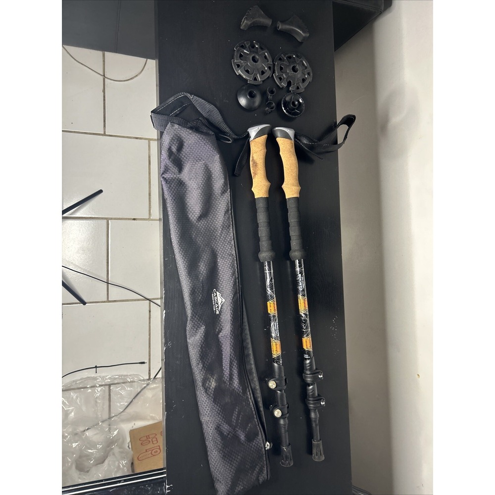 CASCADE Mountain Tech Aluminum Trekking Poles Adjustable Hiking Walking Cork